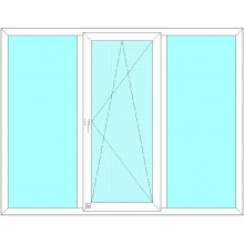 Окно ПВХ 3х камерное 2100х1400 одностворчатое(поворотно откидное)