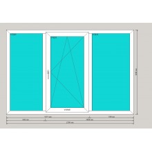 Окно ПВХ 5и камерное 2100х1400 одностворчатое(поворотно-откидная)